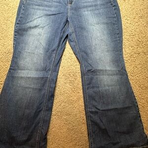 LANE BRYANT BOOTCUT “Genius Fit” Classic Women's BLUE JEANS 24 SHORT  Zip Fly